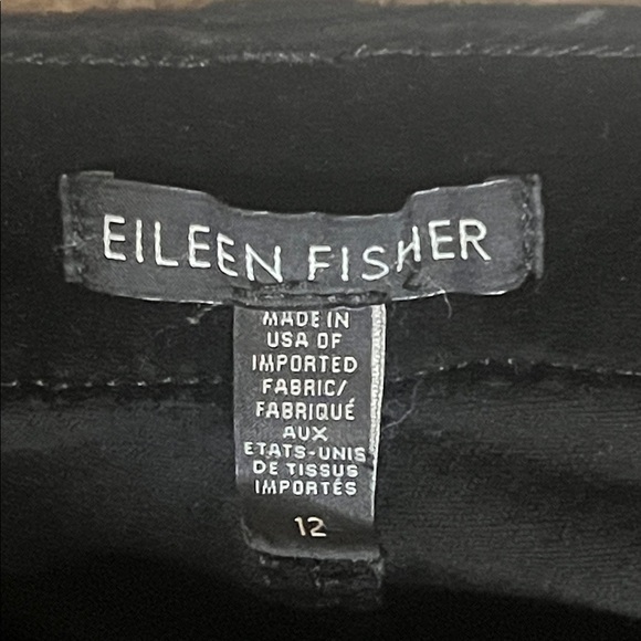 Eileen Fisher Women's Black Velour Pants sz 12 - Picture 2 of 8